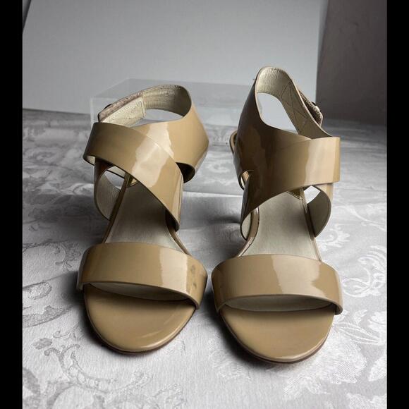 Michael Kors Womens Shoes Size 9M Tan Leather Strappy Sandal Heels - Picture 4 of 9